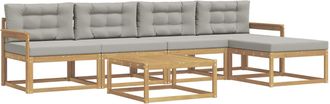 vidaXL Conjunto De Sof&aacute;s De Exterior 6 Uds. Blanco Y Gris Claro Vidaxl