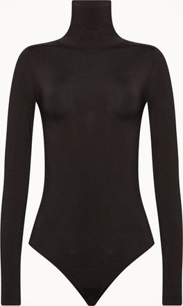 Wolford Black Colorado Matte Knit Turtleneck Bodysuit