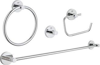 GROHE 40823001 - Set di accessori essenziali, 4 in 1, cromato - Grohe