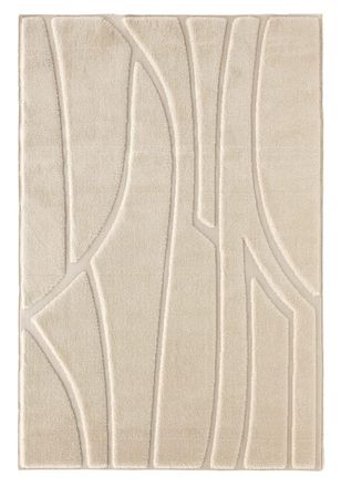 Nazar Rugs Alfombra suave color crema con motivos en relieve
