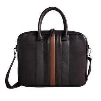 Ted Baker Never Striped Pu Bruine Documenten Laptoptas