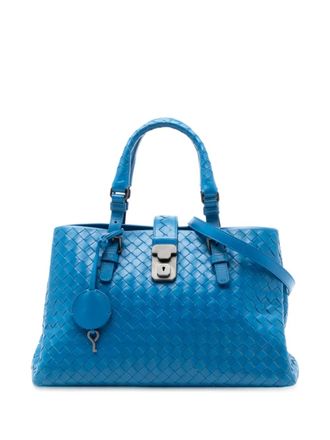 Bottega Veneta 2012-2025 Small Nappa Intrecciato Roma satchel - women - Nappa Leather - One Size - Blue
