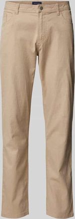 Christian Berg Tapered Fit Chino mit Strukturmuster in Kitt Melange, Größe 36/34