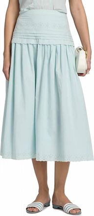 Ciao Lucia Womens Irati Embroidered Cotton Skirt In Baby Blue