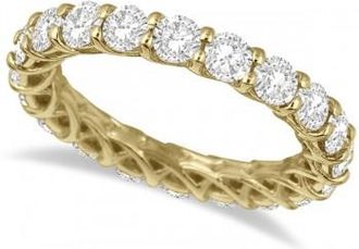 Allurez Luxury Lab Grown Diamond Eternity Band Anniversary Ring 14k Yellow Gold (3.00ct)