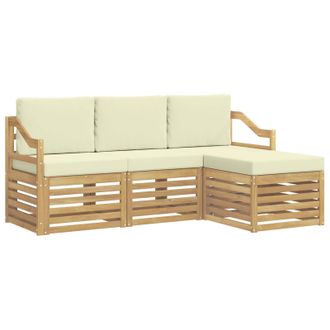 vidaXL Conjunto De Sof&aacute;s De Exterior 4 Pcs Blanco Y Crema Vidaxl