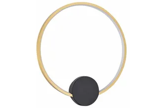 Reality Applique Moderna Nera Anello Oro 40cm Led 17w Reality