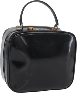 Gucci Pre-owned Vintage Handtas van Gepatenteerd Leer - Dames - Vintage Handtas - Zwart - ONE Size - Leer - Vintage