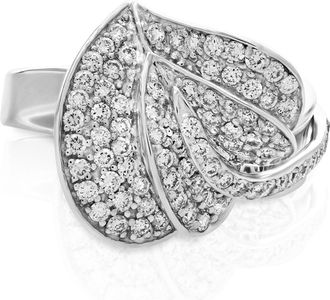 Vir Jewels 0.90 cttw Diamond Heart Leaf Fashion Ring 14K White Gold Round