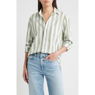 Frank & Eileen Eileen Relaxed Button-Up Shirt in Sage Green at Nordstrom Rack, Size X-Large