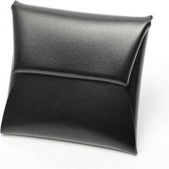 Herm&egrave;s Bastia Black Box Calf Leather Coin Purse/Coin Case (Pre-Owned)