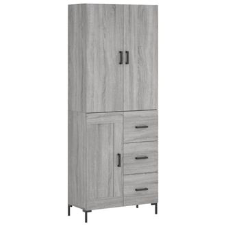 Berkfield Home Highboard Grey Sonoma 69.5x34x180 cm Engineered Wood