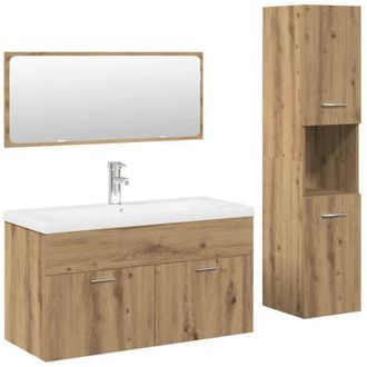 vidaXL Juego De Muebles Ba&ntilde;o 4 Piezas Madera Ingenier&iacute;a Roble Artisan
