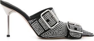 Giuseppe Di Morabito 100mm crystal-embellished mules - women - Viscose/Crystal/Calf Leather/Calf Leather - 38 - Black
