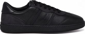 Ferragamo Versatile Black Leather Sneakers With Lace-Up Closure