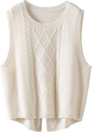 Generic Womens Knit Sweater Vest Solid Color Sleeveless Jumper Pullover Loose Casual Split Hem Vest Fashion Knitted Tank Top Short Sweater Lightweight Layerin