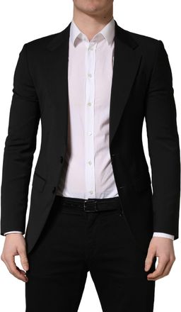 Dolce & Gabbana Black Polyester 2 Buttons Men Suit Mens Jacket