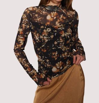 Lost + Wander Moonlit Meadow Top In Black-Rust-Floral