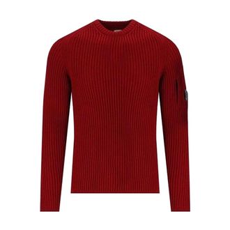 C.P. Company Round-neck Knitwear, male, Red, Size: 3XL Stylish Shirt for Men