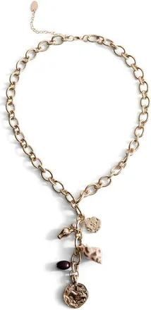 Mango Mixed Bead Pendant Necklace in Gold at Nordstrom