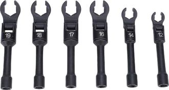 OEM Juego De 6 Llaves De Pata De Gallo Largas Con Cabeza Flexible, Llaves M&eacute;tricas De Cabeza Flexible De 180 Grados Con Esquinas Redondeadas Para Desmonta