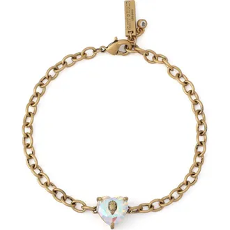 Kurt Geiger Crystal Heart Bracelet in Crystal Abalone at Nordstrom