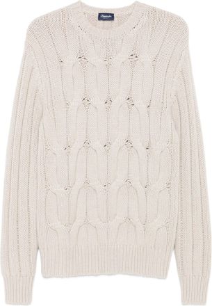 Drumohr Treccia Cable Knit Crew Neck Sweater