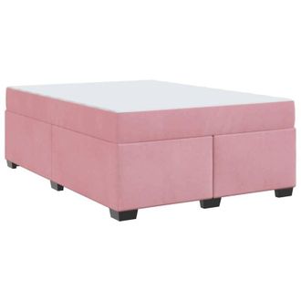 vidaXL Vidaxl - Estructura De Cama Con Colch&oacute;n Rosa 140 X 200 Cm Terciopelo