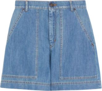 Max Mara Dames, Korte broeken, Blauw, Maat: XS Katoen