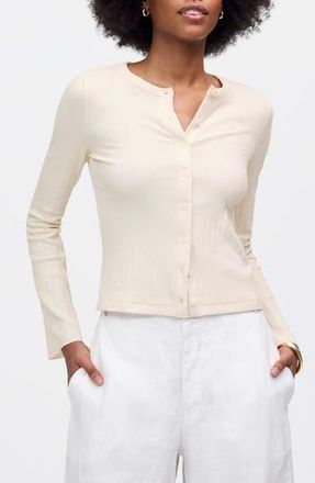 Madewell Flare Sleeve Cotton Cardigan in Light Cream at Nordstrom Rack, Size X-Small