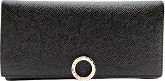 Bulgari Pre-owned Leren Portemonnee - Dames - Vintage Accessoires - Zwart - ONE Size - Leer - Vintage
