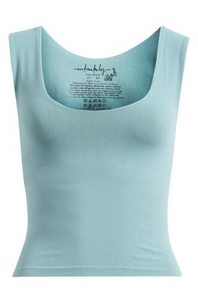 Free People Clean Lines Seamless Crop Muscle Tank in Mineral Blue at Nordstrom, Size Medium