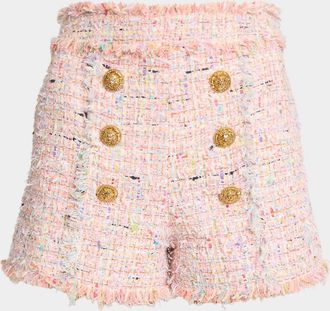 Balmain Double-Breasted Tweed Shorts