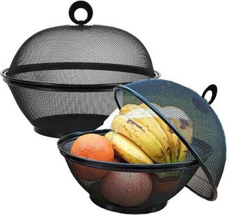 OEM Recipiente Met&aacute;lico Para Frutas Y Verduras Con Tapa Y Protecci&oacute;n Contra Moscas - 2 Juegos