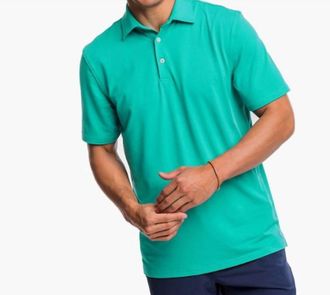 Southern Tide Mens Ryder Solid Polo In Water Lilly Green