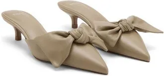 Mango Pointed Toe Kitten Heel Mule in Ecru at Nordstrom, Size 39