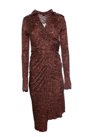 Petar Petrov Aggy printed silk midi wrap dress in brown