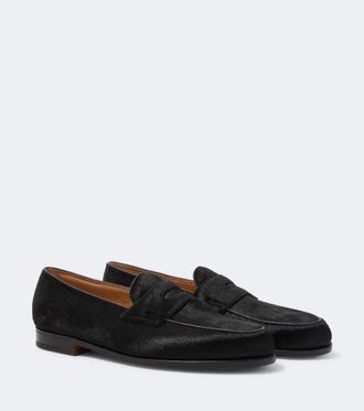 John Lobb Lopez calf hair penny loafers