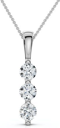 Pompeii3 Delicate Three Stone Diamond 10k White Or Yellow Gold Lab Grown 18 Necklace