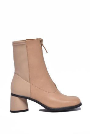 Camper Beige Leather Polyester Rubber Womens Ankle Boot