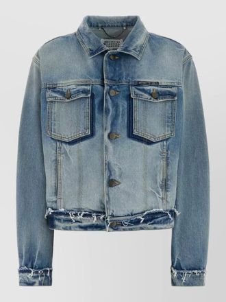 Maison Margiela denim jacket long sleeves frayed hem pockets