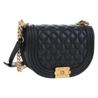 Chanel Pre-owned Vintage Lamskin Schoudertas - Dames - Pre-owned - Zwart - Maat: ONE Size Leer