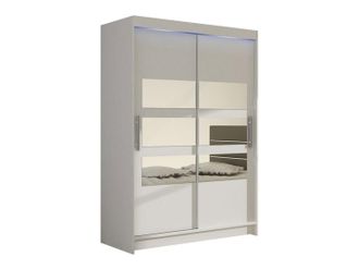 Mirjan24 Armario Closico Pacron V, Blanco, 200x120x58cm, Puertas De Armario: Correderas, N&uacute;mero De Estantes: 5, Led