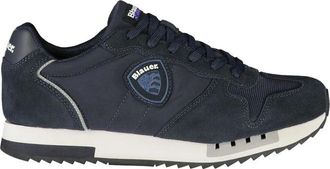 Blauer Polyurethaan Sneaker - Heren - Sneakers - Blauw - 44 EU - Leer - Schoenen