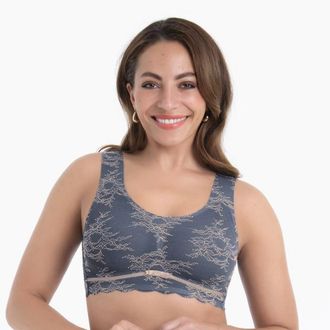Anita Since 1886 Bralette ANITA SINCE 1886 Essential Lace, Damen, Gr. XXL, N-Gr, grau, rose, Stoff, Obermaterial: 61% Polyamid, 39% Elasthan, Basic, bequem, BHs Bralet