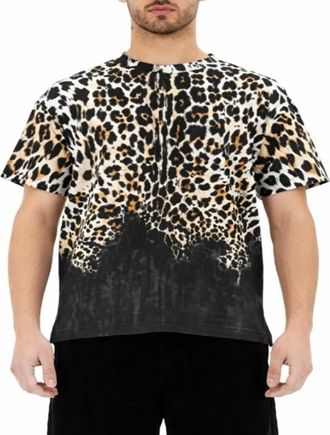 Roberto Cavalli Leopard Print Cotton T-Shirt, Size X-Large