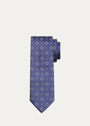 Brioni Mens Medallion Silk Tie