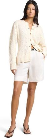 Onia Fitted Cable Knit Cardigan in Natural Melange at Nordstrom, Size X-Large