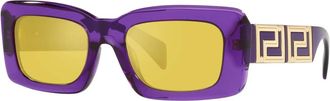 Versace Stijlvolle zonnebril in transparant violet/geel - Dames - Zonnebrillen - Paars - 54 MM - Accessoires