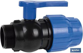 cofan Collegamento valvola a sfera filettatura maschio Pp Pn16 75 x 2 1/2